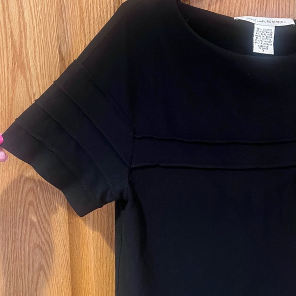 Diane‎ von Furstenberg Short Sleeve Round Neck Stretch Sheath Dress Black Size 2 - Picture 9 of 12
